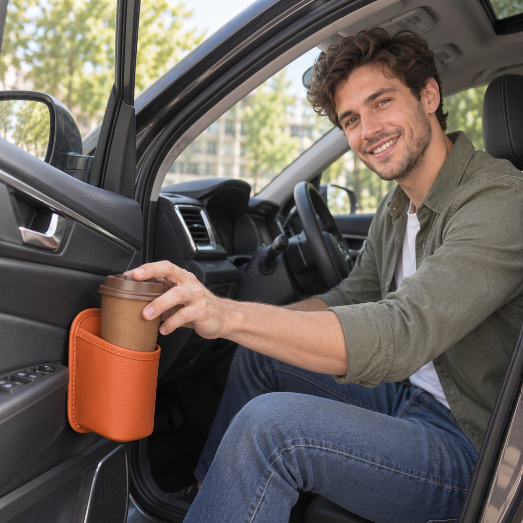 Universal Car Cup Holder & Multi-Purpose Storage Organizer for Bottles and Accessories