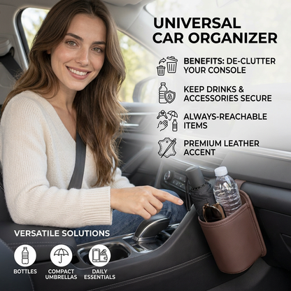 Universal Car Cup Holder & Multi-Purpose Storage Organizer for Bottles and Accessories