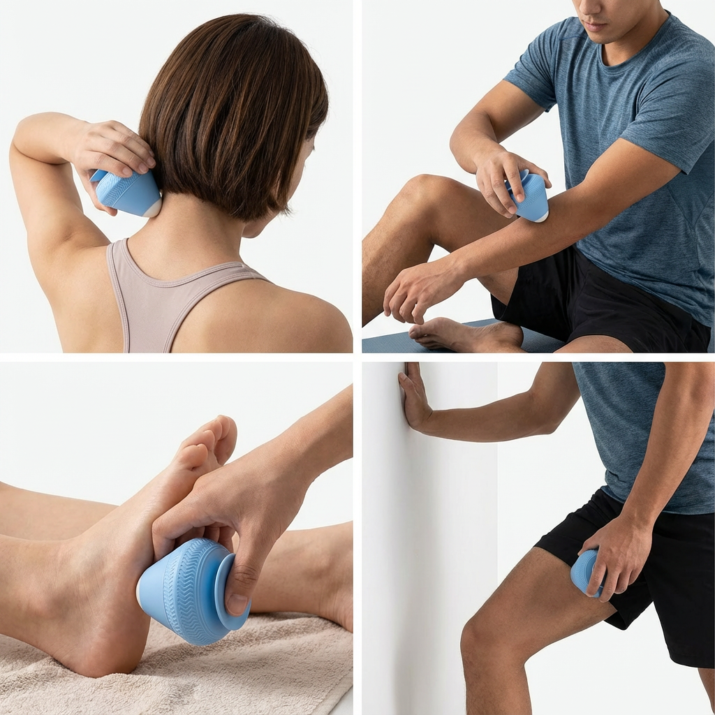 Trigger point self-massage ball with suction cup