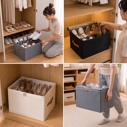 Collapsible Shoe Organizer with Easy-Access Design for Wardrobe Storage