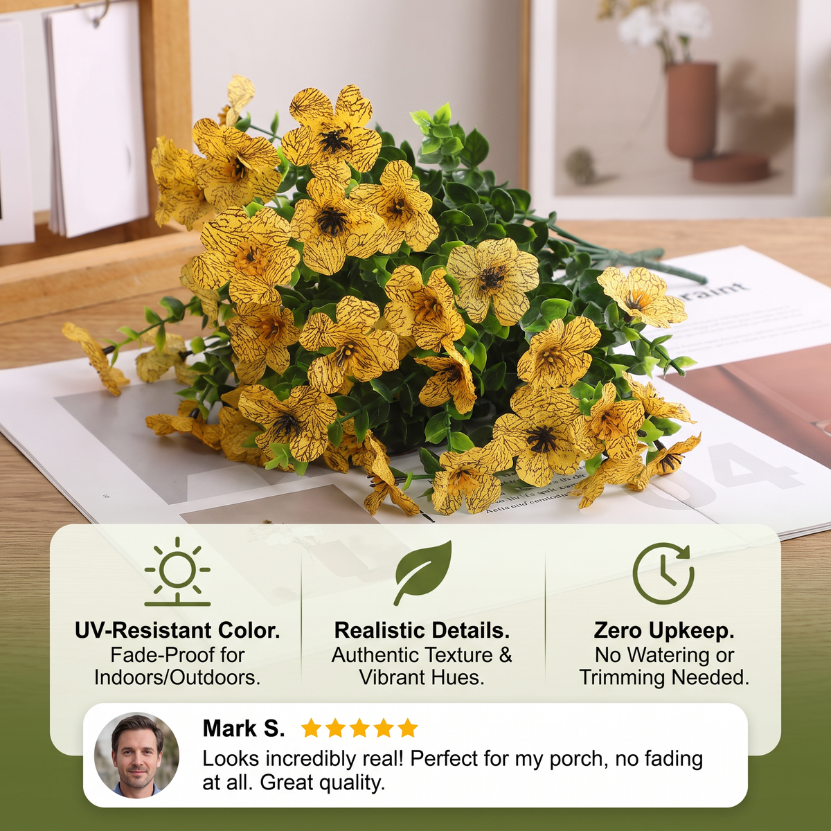 UV-Resistant Artificial Fall Flower Bouquet Set