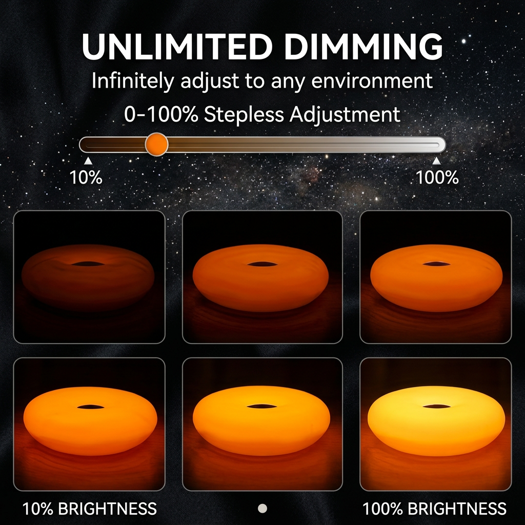 Retro Donut-Shaped LED Lamp with Cozy Ambient Glow