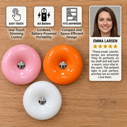 Retro Donut-Shaped LED Lamp with Cozy Ambient Glow