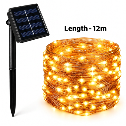 Solar Outdoor String Lights with LEDs & 8 Lighting Modes