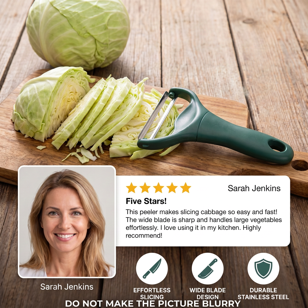 Stainless Steel Wide Vegetable Peeler & Slicer