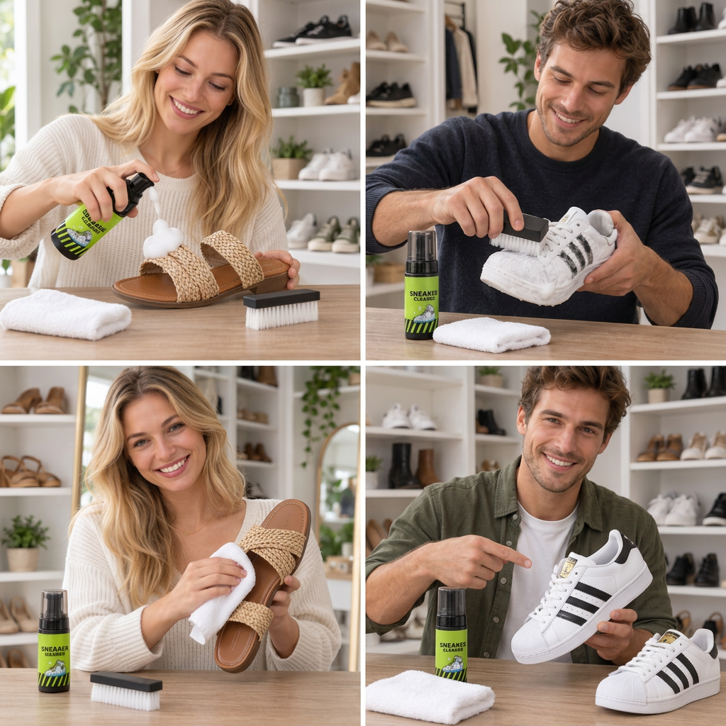 All-in-One Shoe Cleaning & Care Kit with Brushes, Dry Cleaner & Stain-Removal Wipes