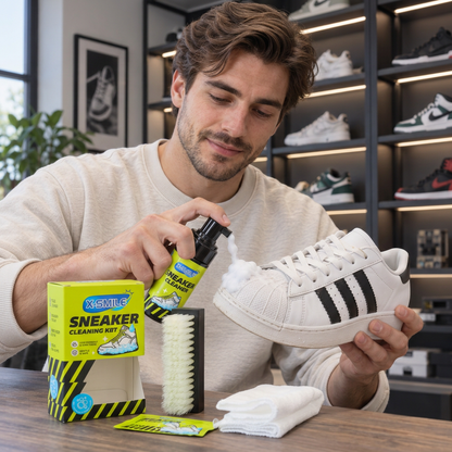 All-in-One Shoe Cleaning & Care Kit with Brushes, Dry Cleaner & Stain-Removal Wipes