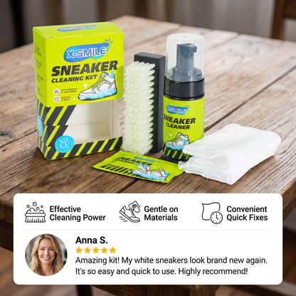 All-in-One Shoe Cleaning & Care Kit with Brushes, Dry Cleaner & Stain-Removal Wipes