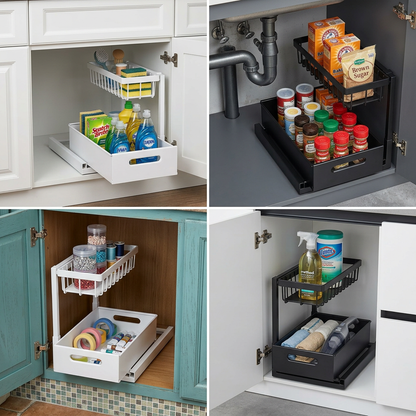 2-Tier Pull-Out Under-Sink Storage Organizer