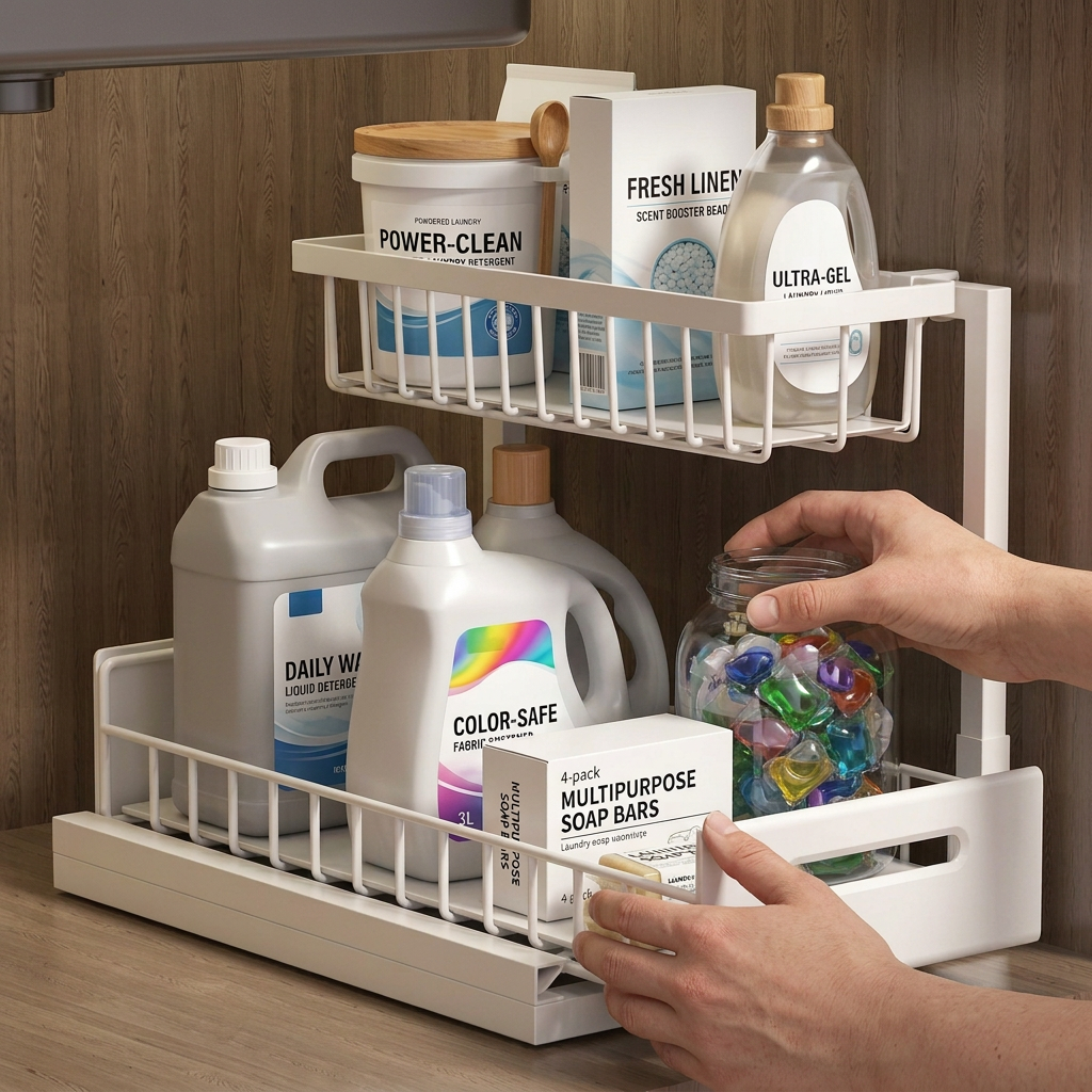 2-Tier Pull-Out Under-Sink Storage Organizer