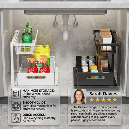 2-Tier Pull-Out Under-Sink Storage Organizer