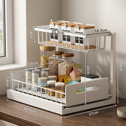 2-Tier Pull-Out Under-Sink Storage Organizer