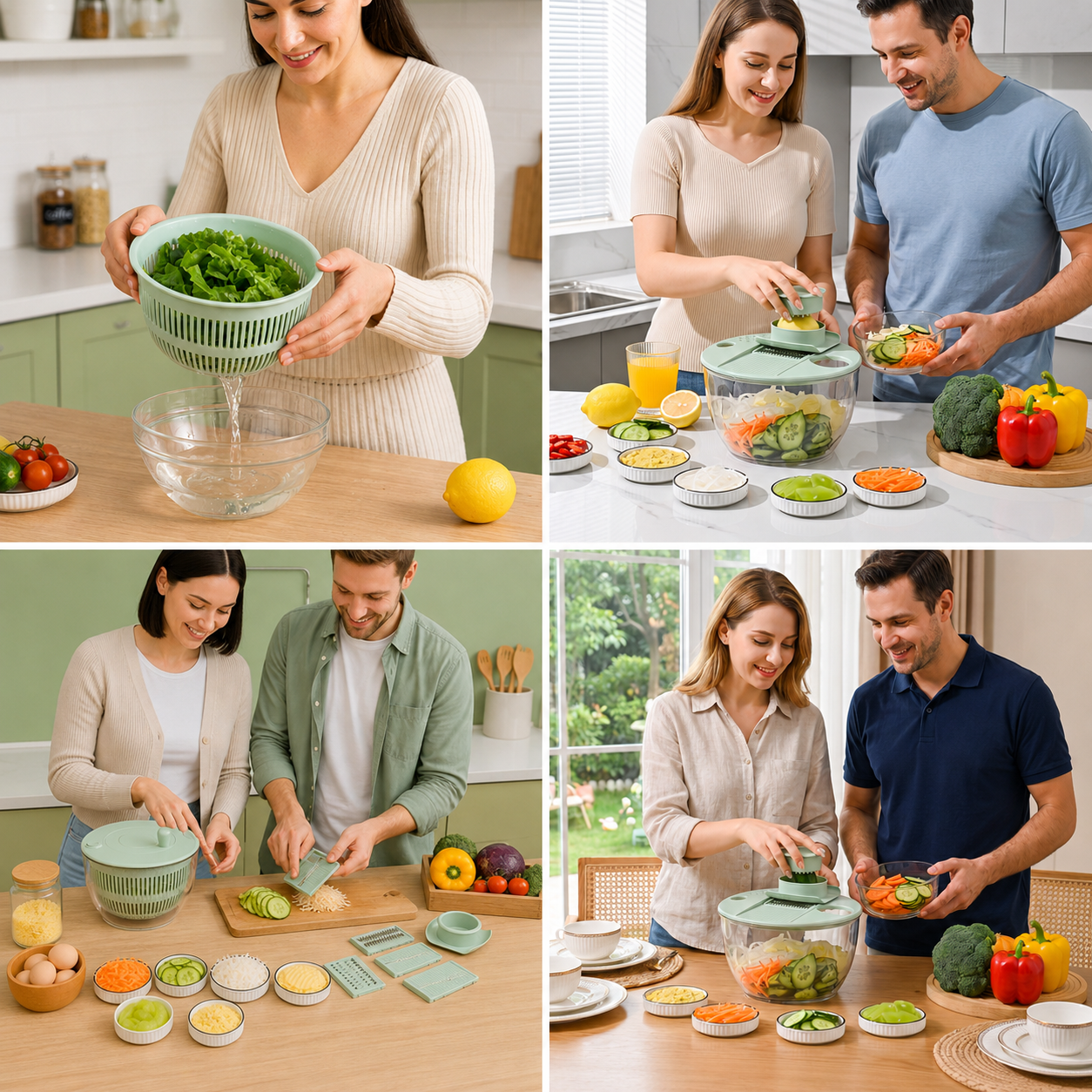 9-in-1 Manual Spinner & Slicer Vegetable and Salad Prep Set