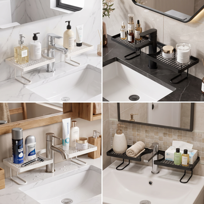 No-Drill Moisture-Resistant Bathroom Countertop Organizer Shelf
