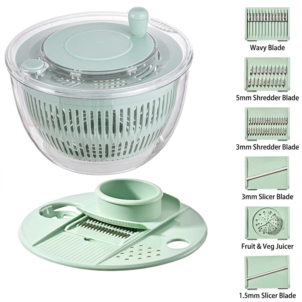 9-in-1 Manual Spinner & Slicer Vegetable and Salad Prep Set