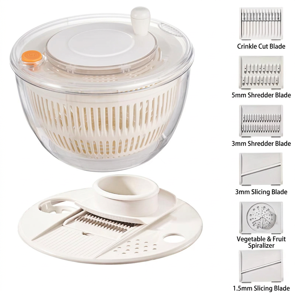 9-in-1 Manual Spinner & Slicer Vegetable and Salad Prep Set