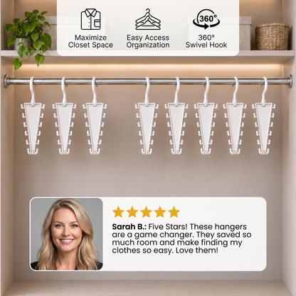 V-Shaped 12-Hook Space-Saving Closet Organizer with 360° Rotating Hanger