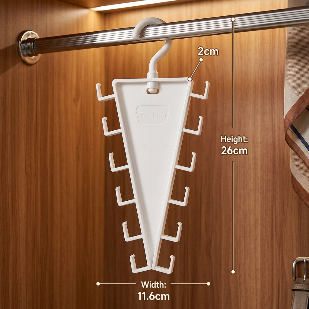 V-Shaped 12-Hook Space-Saving Closet Organizer with 360° Rotating Hanger