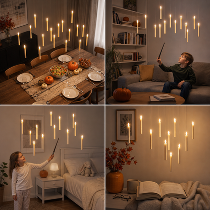 Magic Wand-Controlled Floating LED Candles